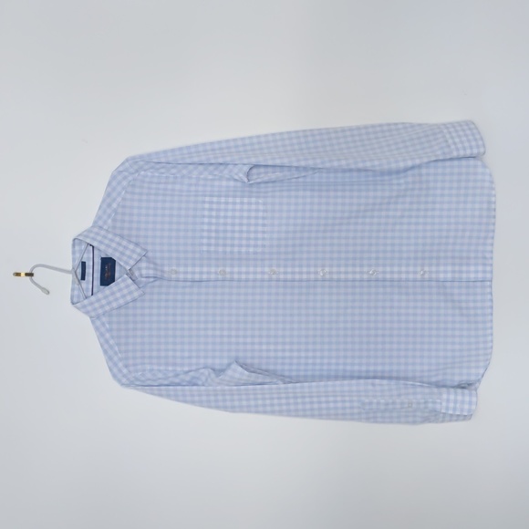 Fairlane Supima Cotton Dress Shirt, blue Plaid, SmallTall Slim - Picture 1 of 6